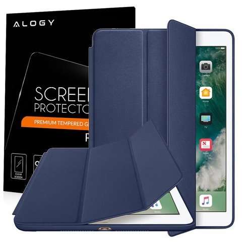 Apple iPad 9.7 2017/2018 Smart Case Dunkelblaues Glas