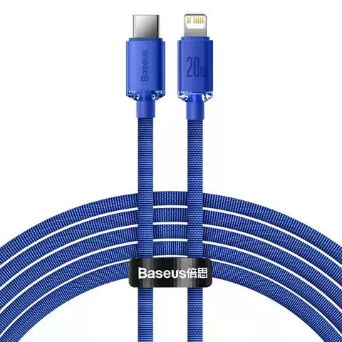 Baseus Crystal Shine Series Kabel USB-Kabel für schnelles Aufladen und Datenübertragung USB Typ C - Lightning 20W 2m blau (CAJY000303)