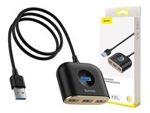 Baseus Square Round 4w1 HUB Adapter 1x USB 3.0 3x USB 2.0 Micro 1m Schwarz