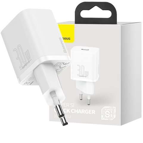 Baseus Super Si Schnellladegerät USB-C PD 30W Weiß