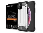 Etui Alogy Hard Armor do Apple iPhone 11 Pro srebrne + Szkło