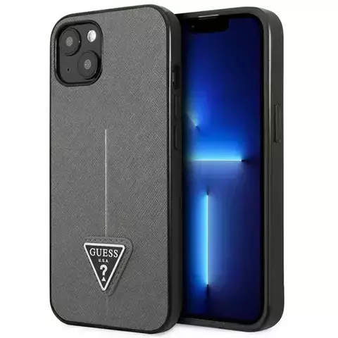 Etui Guess GUHCP13MPSATLG für iPhone 13 6,1" Hardcase SaffianoTriangle Logo