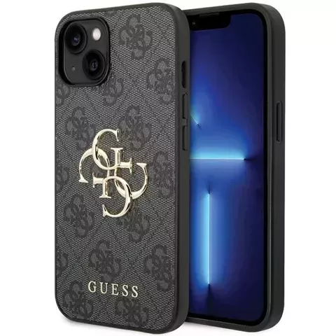 Etui Guess GUHCP15S4GMGGR für iPhone 15 6,1" schwarz/grau Hardcase 4G Big Metal Logo