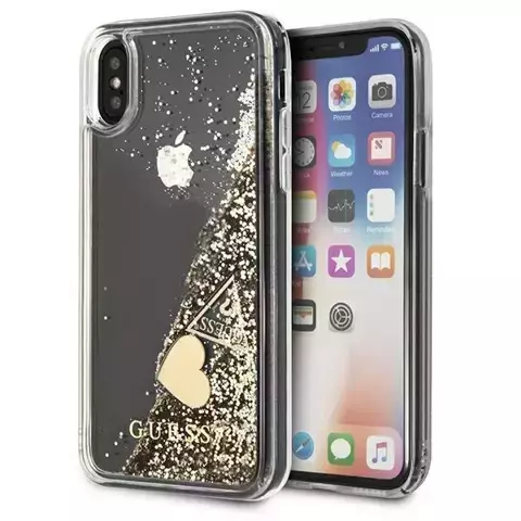 Etui Guess GUOHCPXGLHFLGO für Apple iPhone X/Xs gold/złoty Hard Case Glitter Charms