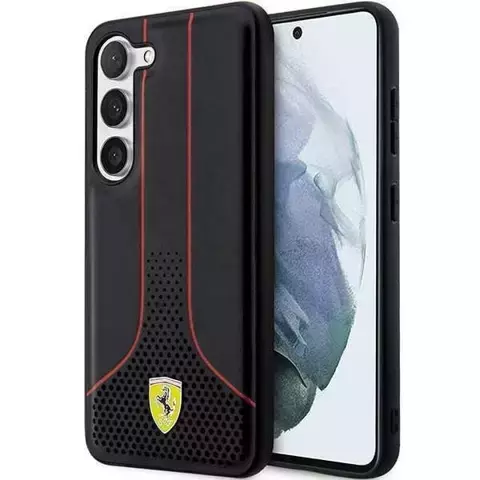 Ferrari Hülle für Samsung Galaxy S23 Plus HardCase perforiert 296-P schwarz