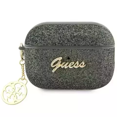 Guess GUAP2GLGSHA Kopfhörer Schutzhülle für Apple AirPods Pro 2 Cover Grün/Kaki Glitter Flake 4G Charm