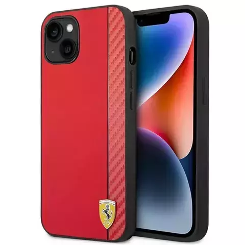 Handyhülle Ferrari FEHCP14SAXRE für Apple iPhone 14 6.1" rot/rot Hardcase Carbon