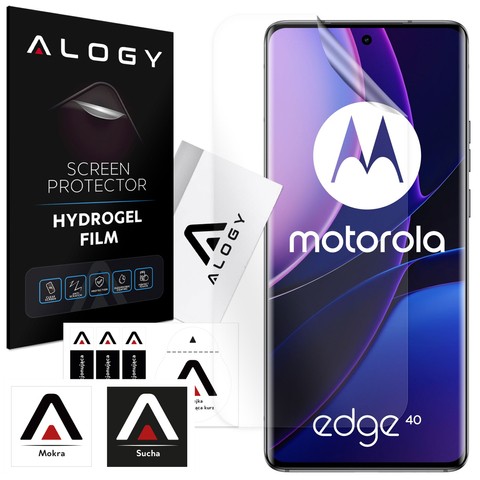 Hydrogelfolie für Motorola Edge 40, schützender Handy-Displayschutz Alogy Hydrogelfolie