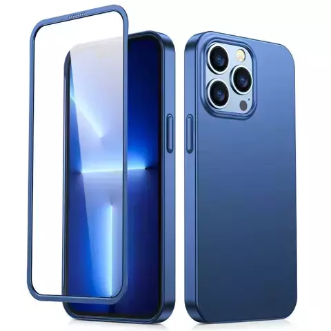 Joyroom 360 Full Case Cover für iPhone 13 Pro Max Back &amp; Front Cover Tempered Glass Blue (JR-BP928 blue)