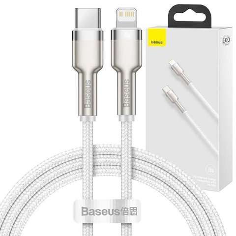 Kabel przewód Baseus Metal USB-C Typ C mit Lightning PD 20W 1m Weiß