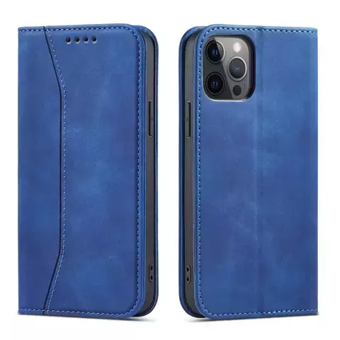 Magnet Fancy Case für iPhone 12 Pro Tasche Card Wallet Card Stand Blau