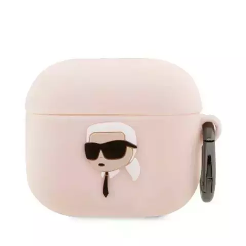 Schutzhülle für Kopfhörer Karl Lagerfeld KLA3RUNIKP für Apple AirPods 3 Cover rosa/rosa Silikon Karl Head 3D