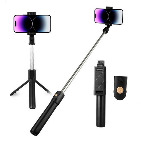 Selfie-Stick-Stativ Tripod Alogy Stand Telefonhalter Selfie-Stick Bluetooth-Fernbedienung Schwarz