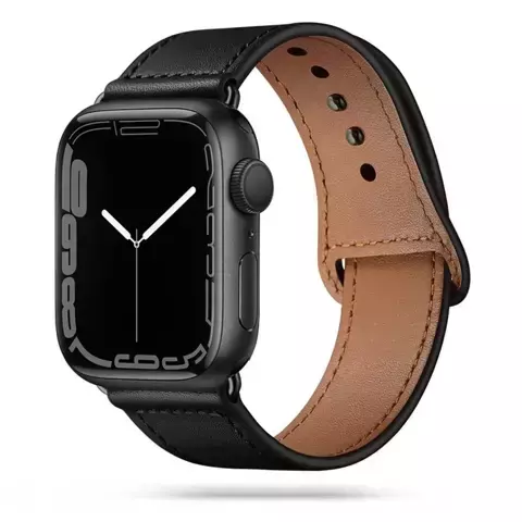 Tech-Protect Leatherfit Apple Watch 4 / 5 / 6 / 7 / 8 / se / ultra (42 / 44 / 45 / 49 mm) schwarz