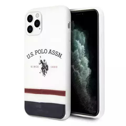 US Polo USHCN65PCSTRB Handyhülle für Apple iPhone 11 Pro Max weiß/weiß Tricolor Pattern Collection