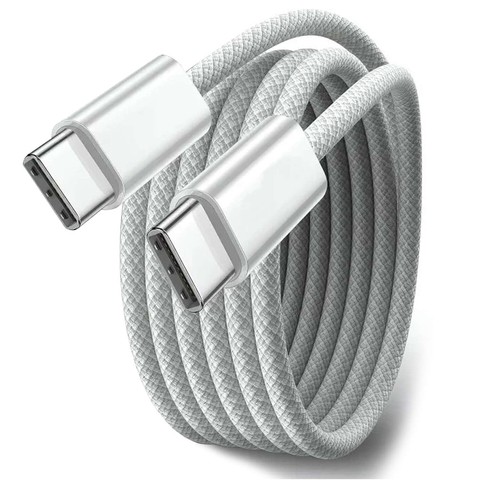 USB-C-Typ-C-Kabel, stark, schnell, 60 W, PD, 1 m, für iPhone 15, Alogy, Nylonkabel, Weiß