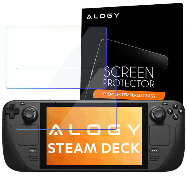 2x Tempered Glass 9H Alogy Displayschutz für Steam Deck Konsole