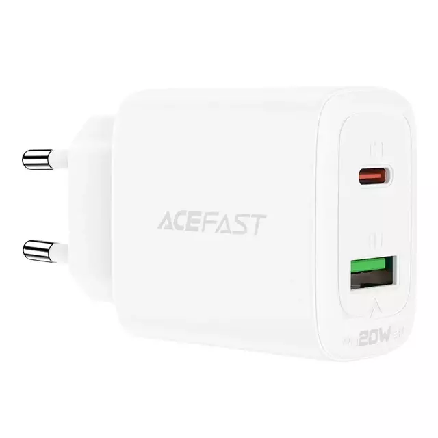 Acefast Wandladegerät USB Typ C / USB 20W, PPS, PD, QC 3.0, AFC, FCP weiß (A25 weiß)