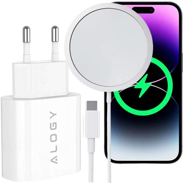 Alogy Induktionsladegerät für MagSafe Wireless 20W für iPhone 12/13 / PRO / MAX / MINI Netzladegerät