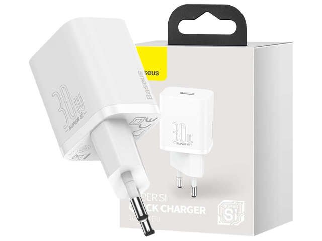 Baseus Super Si Schnellladegerät USB-C PD 30W Weiß