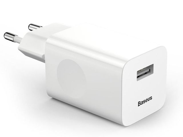 Baseus USB EU Quick Charge QC 3.0 24W Weißes Wandladegerät