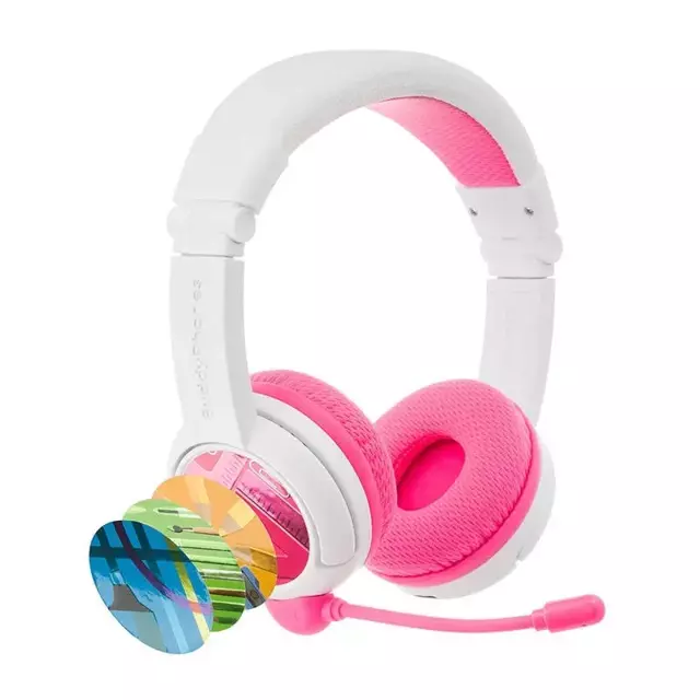 BuddyPhones School Funkkopfhörer für Kinder (Rosa)