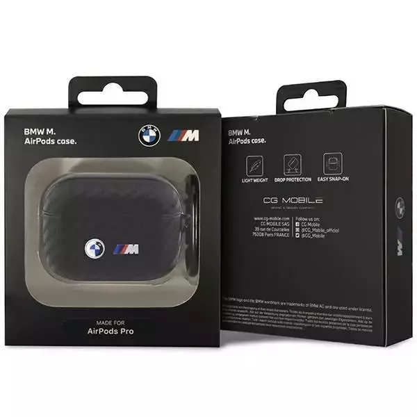 Etui BMW BMAPWMPUCA2 für AirPods Pro Cover Carbon Double Metal Logo