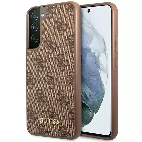 Etui Guess GUHCS23SG4GFBR für Samsung Galaxy S23 S911 brązowy/brown Hard Case 4G Metal Gold Logo