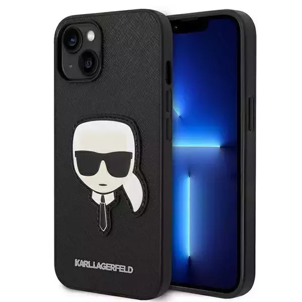 Etui Karl Lagerfeld KLHCP14MSAPKHK für iPhone 14 Plus 6,7" Hardcase Saffiano Karl`s Head Patch