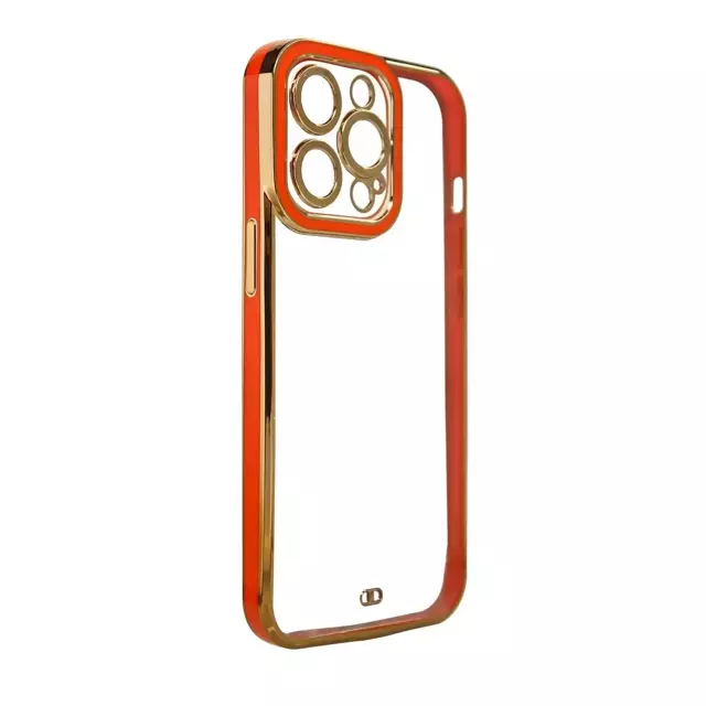 Fashion Case für iPhone 12 Gold Frame Gel Cover Rot