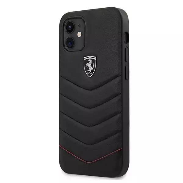 Ferrari iPhone 12 mini 5.4" Handyhülle schwarz/schwarz Hardcase Off Track Quilted