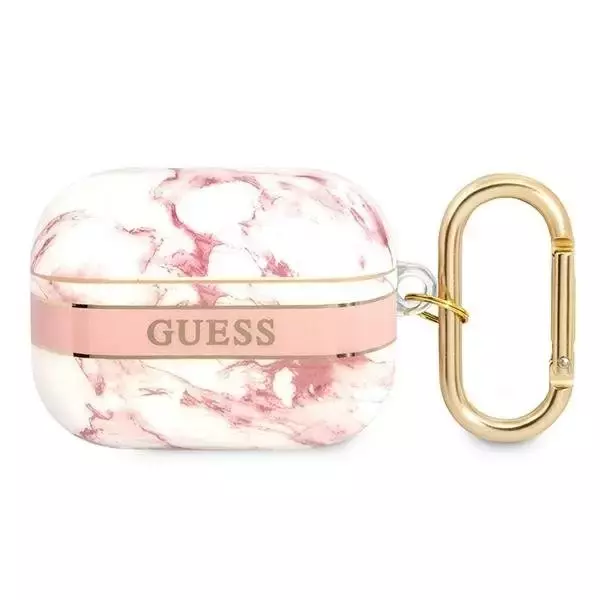 Guess GUAPHCHMAP AirPods Pro Cover różowy/pink Marble Strap Collection