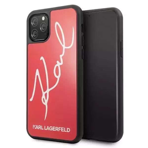 Karl Lagerfeld KLHCN65DLKSRE iPhone 11 Pro Max czerwony/red Hard Case Signature Glitter