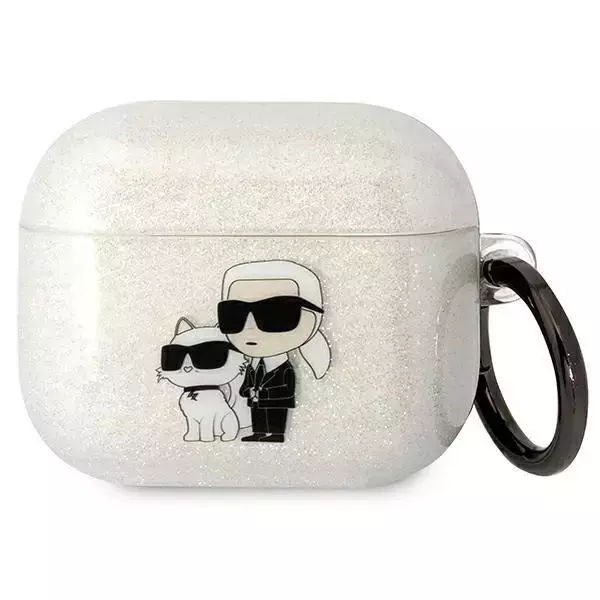 Karl Lagerfeld Kopfhörerschutzhülle für Airpods 3 Hülle transparent Gliter Karl