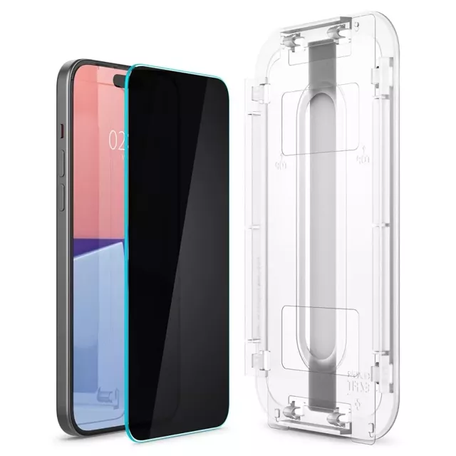 Spigen Glas.tR „Ez Fit“ gehärtetes Glas 2er-Pack für Apple iPhone 15 Privacy