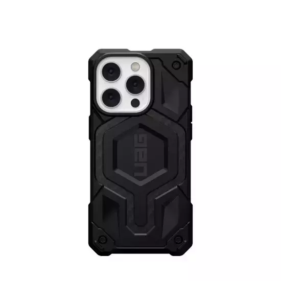 UAG Monarch - Schutzhülle für iPhone 14 Pro kompatibel mit MagSafe (Kohlefaser)