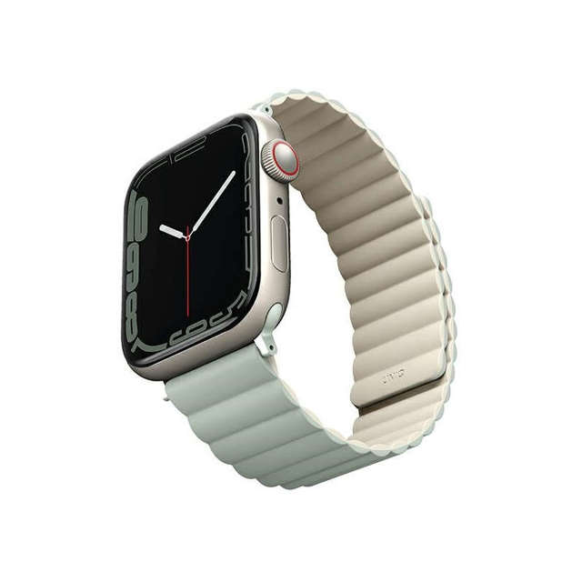 UNIQ Revix Armband für Apple Watch Series 4/5/6/7/8/SE/SE2/Ultra 42/44/45mm Wendbar Magnetisch salbei-beige/salbei-beige