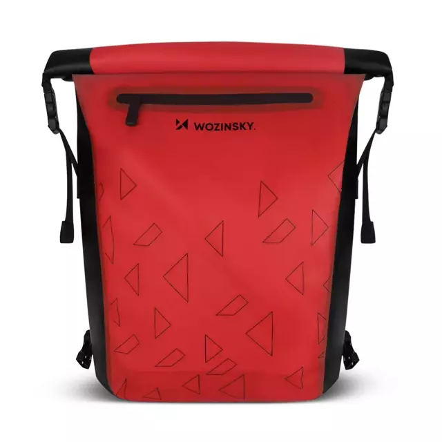 Wozinsky wasserdichter Rucksack für Fahrradkofferraum Fahrradtasche 2in1 23l rot (WBB31RE)