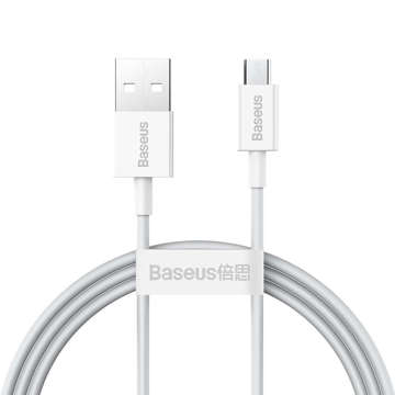 1 m langes Baseus Superior-Kabel, strapazierfähiges USB-auf-Micro-USB-2-A-Kabel, Weiß