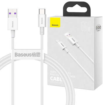 1m Baseus Superior Kabel USB zu USB-C Typ C 66W Weißes Kabel