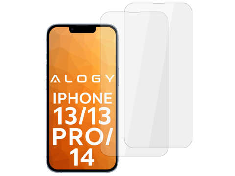 2x Alogy gehärtetes Glas für den Bildschirm für Apple iPhone 13/13 Pro / 14