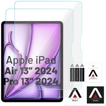 2x gehärtetes Glas für Apple iPad Air 13" 6. Generation 2024 / iPad Pro 13" 7. Generation 2024 Alogy Displayschutzfolie Pro 9H