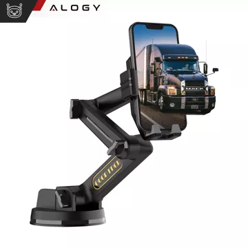 7,2-Zoll-Autotelefonhalter für LKW, Bus, LKW, Bagger, Auto, 43 cm lang, für das Cockpitfenster, Alogy, Schwarz