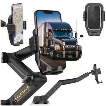 7,2-Zoll-Autotelefonhalter für LKW, Bus, LKW, Bagger, Auto, 43 cm lang, für das Cockpitfenster, Alogy, Schwarz