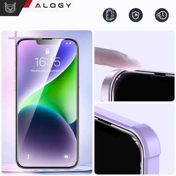 9H gehärtetes Glas für iPhone 15 / 15 Pro mit Alogy Displayschutz PRO