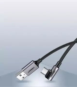 Abgewinkeltes Kabel UGREEN Kabel USB - USB Type C 1m 3A grau (50941)