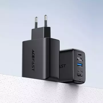 Acefast 2in1 Ladegerät GaN 65W USB Typ C / USB, Adapter Adapter HDMI 4K @ 60Hz (Set mit Kabel) schwarz (A17 schwarz)