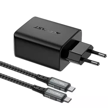 Acefast 2in1 Ladegerät GaN 65W USB Typ C / USB, Adapter Adapter HDMI 4K @ 60Hz (Set mit Kabel) schwarz (A17 schwarz)