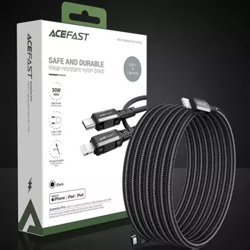 Acefast Kabel MFI USB Typ C - Lightning 1,8m, 30W, 3A schwarz (C4-01 C Schwarz)