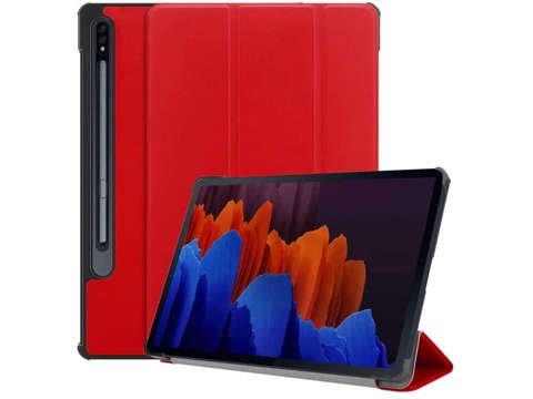 Alogy Book Cover Hülle für Samsung Galaxy Tab S7 Plus / S8 Plus 12.4 T970 / T976B / X800 / X806 Rot